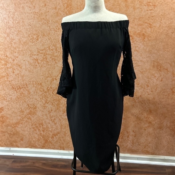 CHELSEA28 Black Off Shoulder Dress size 8 - Picture 1 of 8
